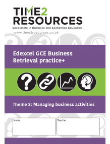 Edexcel GCE Business Theme 2 Managing Business Activities Retrieval Practice+ Workbook (pack of 10)